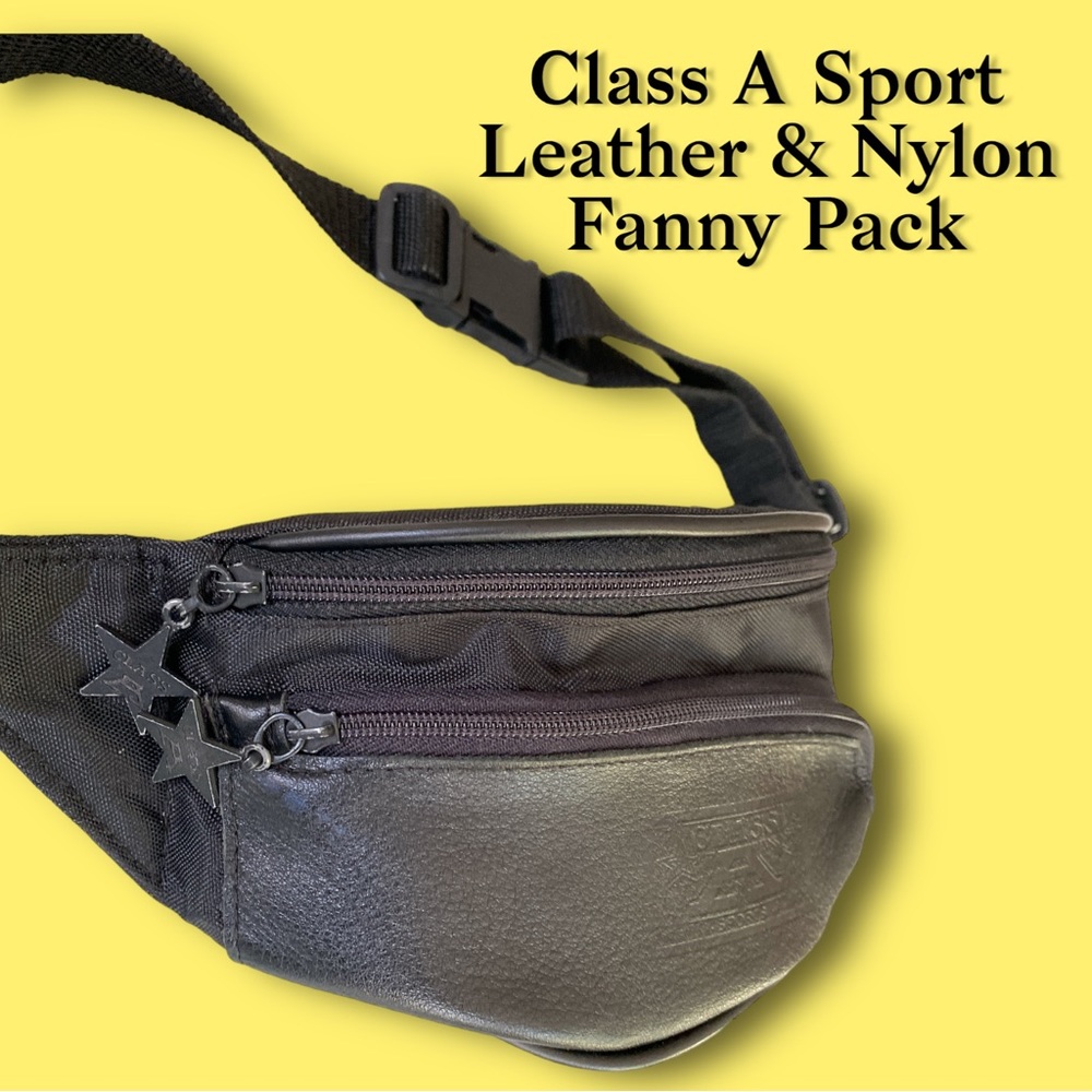 Class A Sport‎ Leather & Nylon Fanny Pack Belt Bag